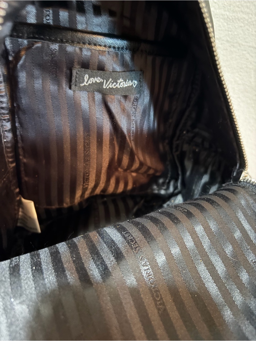 Victoria's Secret Black Mini Backpack with Silver Chain and Palm Accent - Picture 12 of 16